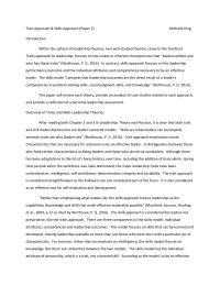 Trait & Skills Approach