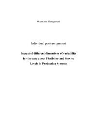 Impact Of Different Dimensions Of Variability