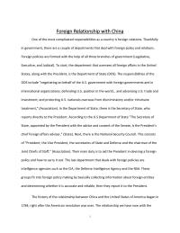 Foreign Relations With China