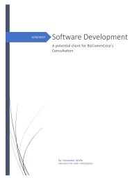Software Development A potential client for BizCommCorp’s Consultation.