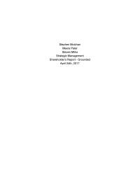 Shareholder’s Report  Grounded Footwear Corporation 