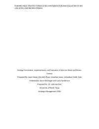 Strategy Formulation, Implementation, and Evaluation of Red Lion Hotels and Brown-Forman