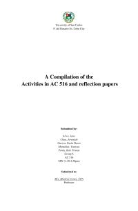 A Compilation of the Activities in AC 516 and reflection papers