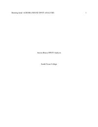 Aurora House Swot Analysis