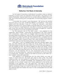 Reflection: First Week of Internship