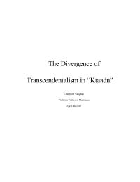 Trancendanalism Divergence In History Of The Maine Woods