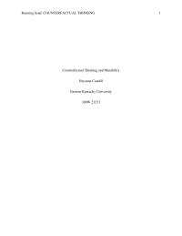 Literature Review: Counterfactual Thinking and the Effects on Emotions