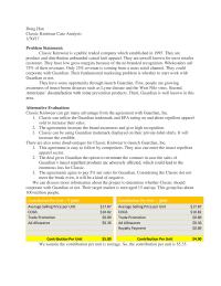 Classic Knitwear Case Analysis
