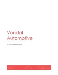 Business Plan – Vondal Automotive