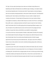 Male-Female diferences in leadership style