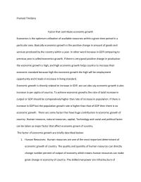 Fundamental Of Economic: Factor That Contribute Economic Growth