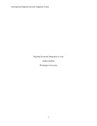 Regional Economic Integration In Asia