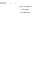 Genetically Modified Organisms