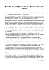 Summary Of Difference System Between Korean Companies And Multinationals