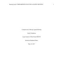 Comparisons of Buying Against Renting