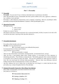 Chapter 5 Personality And Values