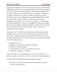 Types Of Power – Organization Leadership