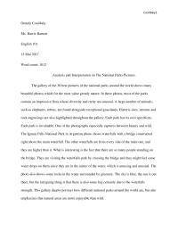 Analysis And Interpretation Of National Parks