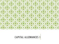 Tax CAPITAL ALLOWANCES