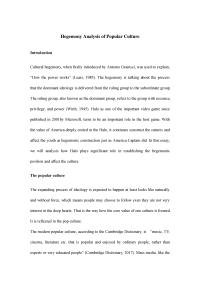 Hegemony Analysis of Popular Culture Introduction