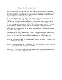 Tax Avoidance through Depreciation