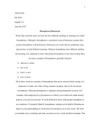 Homophones Grammar Analysis