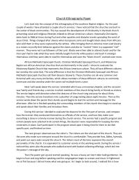 Church Ethnography Paper