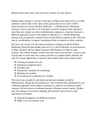 Global Market Strategy