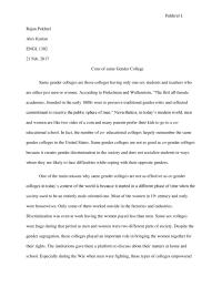 Cons of same Gender College