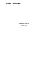 Digital Marketing Assignment 7