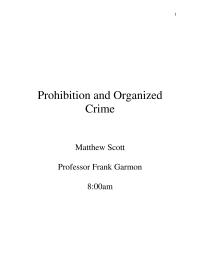 Prohibition And Organized Crime