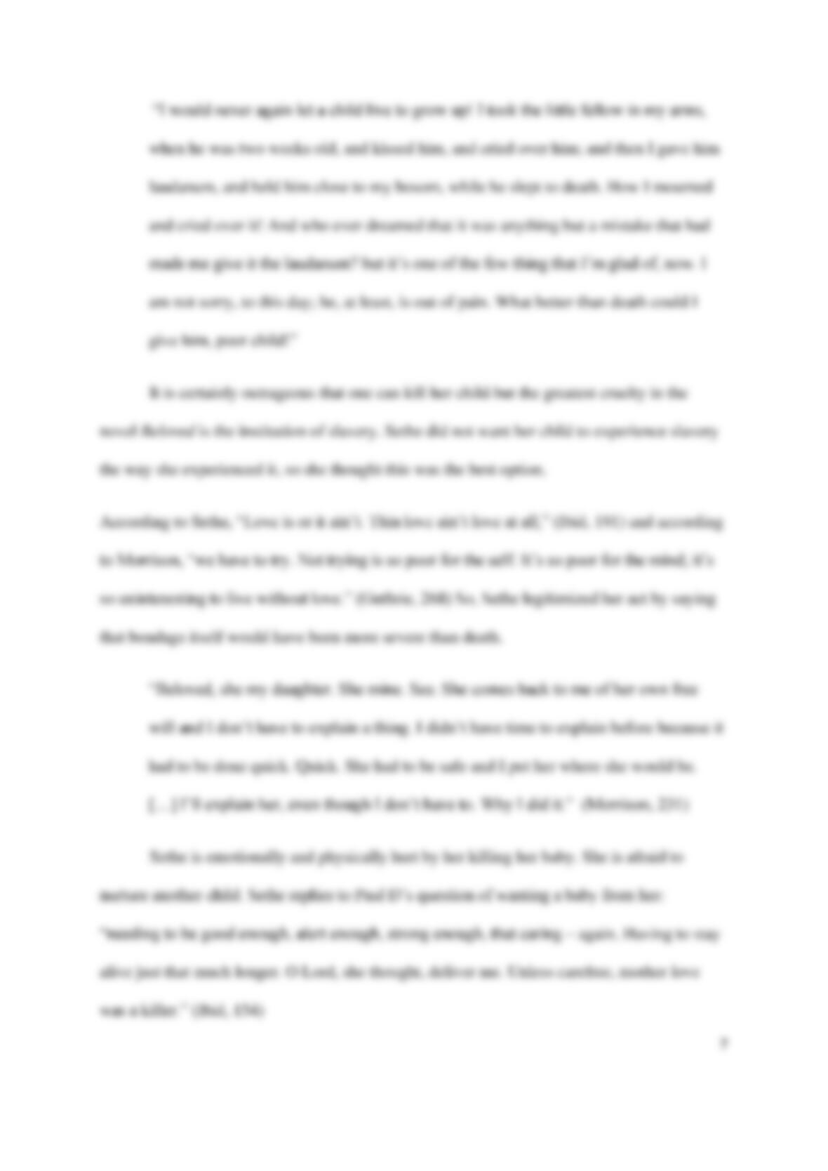 Beloved essay examples picture