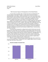 Econ Paper 2: The Economic Impact of Immigration in the United States