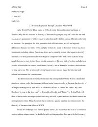 Diversity Expressed Through Literature After WWII