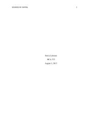 Sources Of Capital SOURCES OF