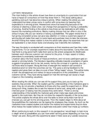 Mkt Research: Lottery