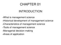 Management Science CHAPTER