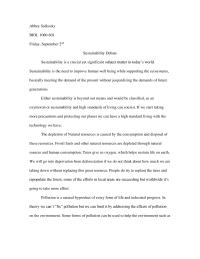 Sustainability Debate