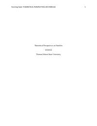 Theoretical Perspectives On Families