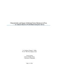Characteristics And Impact Of Informal Sector Businesses In Peru – An Analysis Based On World Bank Enterprise Survey