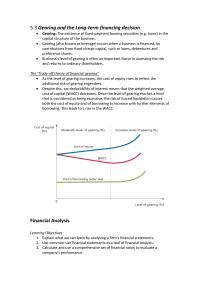 Week 7 Enterprise Gearing, Cost ofCapital, and Profitability: Ratio and trendanalysis