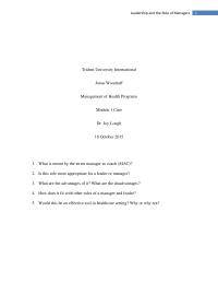 Quality Management Leadership
