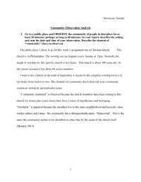 Community Observation Analysis