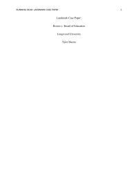 Landmark Case Paper