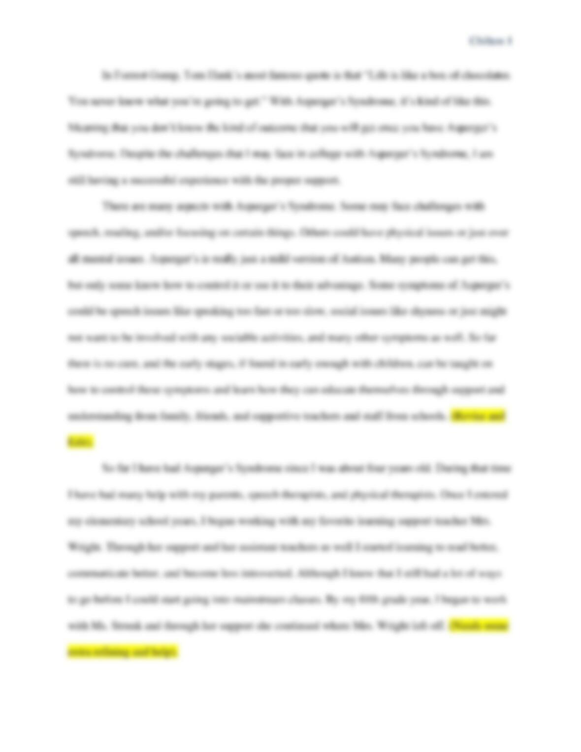 College essay about special needs image