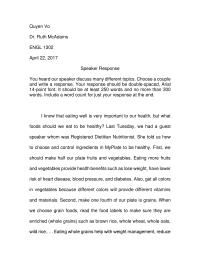 Speaker Response