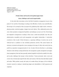 Product Safety And Security In The Global Supply Chain: Issues, Challenges And Research Opportunities