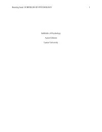 Subfields Of Psychology