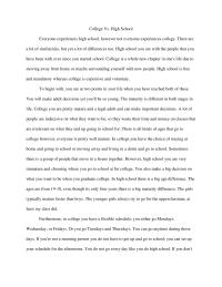 Research Paper: College Vs. High School