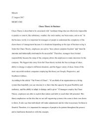 Chaos Theory In Business
